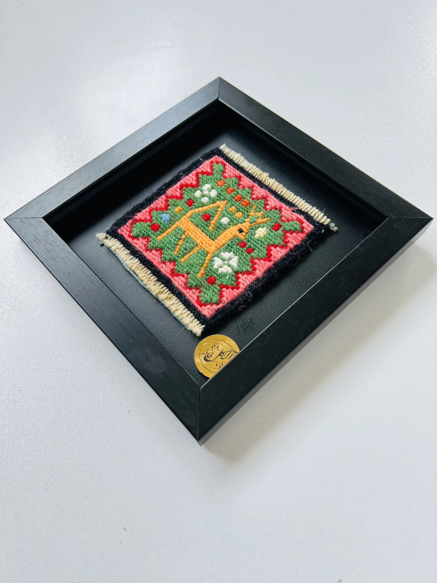 Green and red Verni frame · 10 × 10