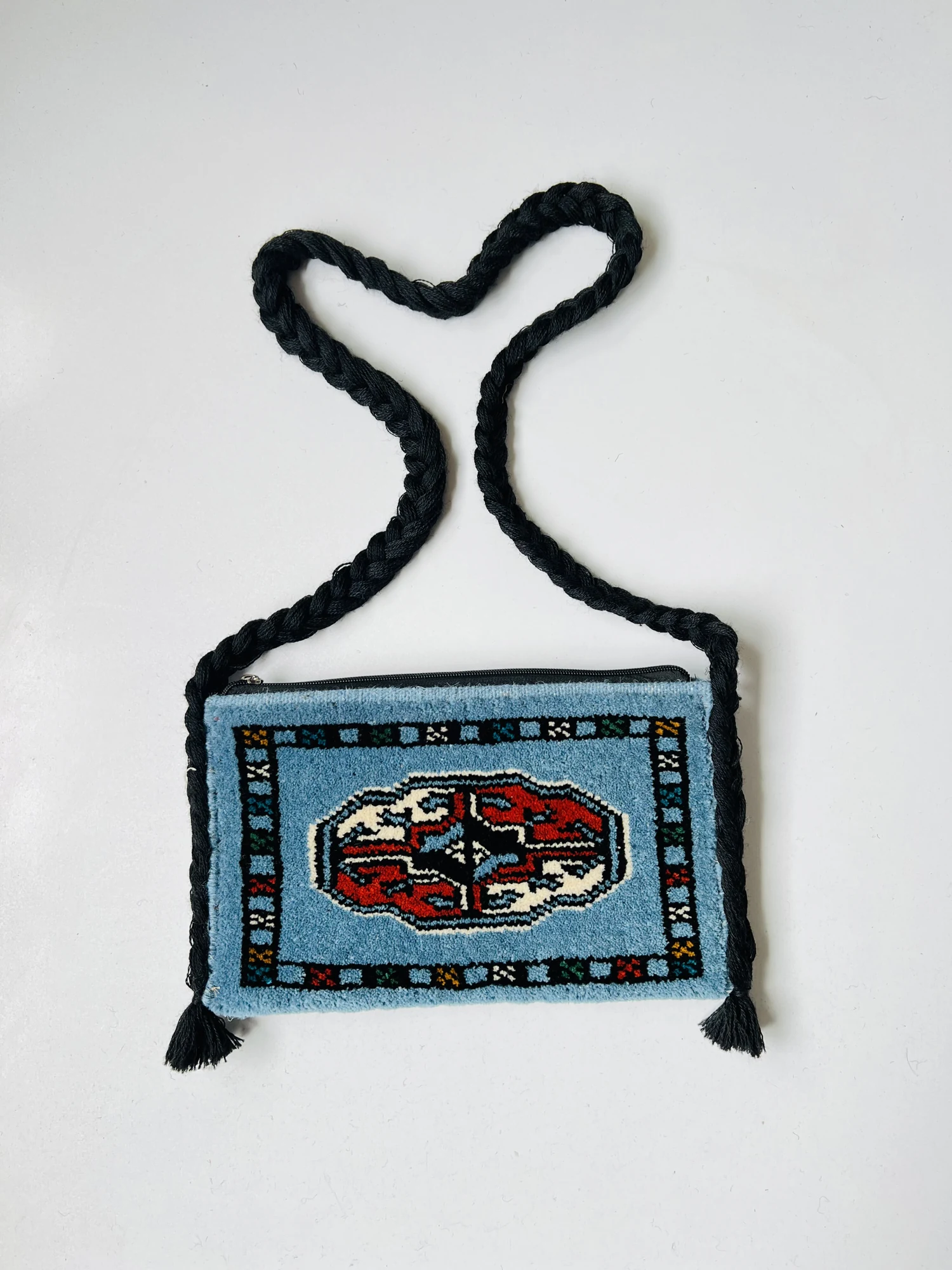 Mari Gol carpet bag · Blue with border