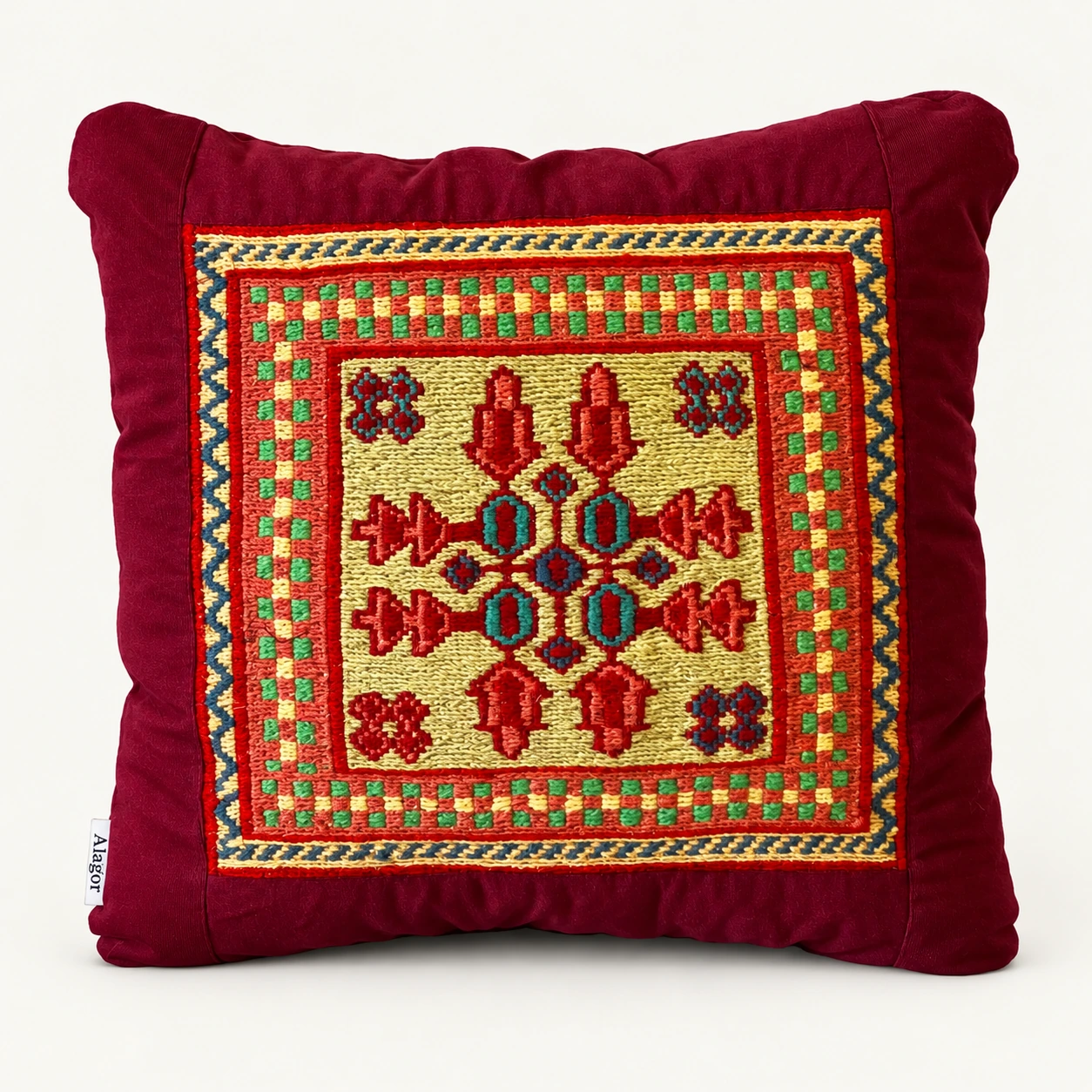 Burgundy kilim cushion